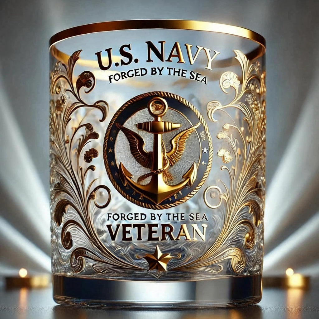 Glass Veteran Tribute Engraved Memorial Decor