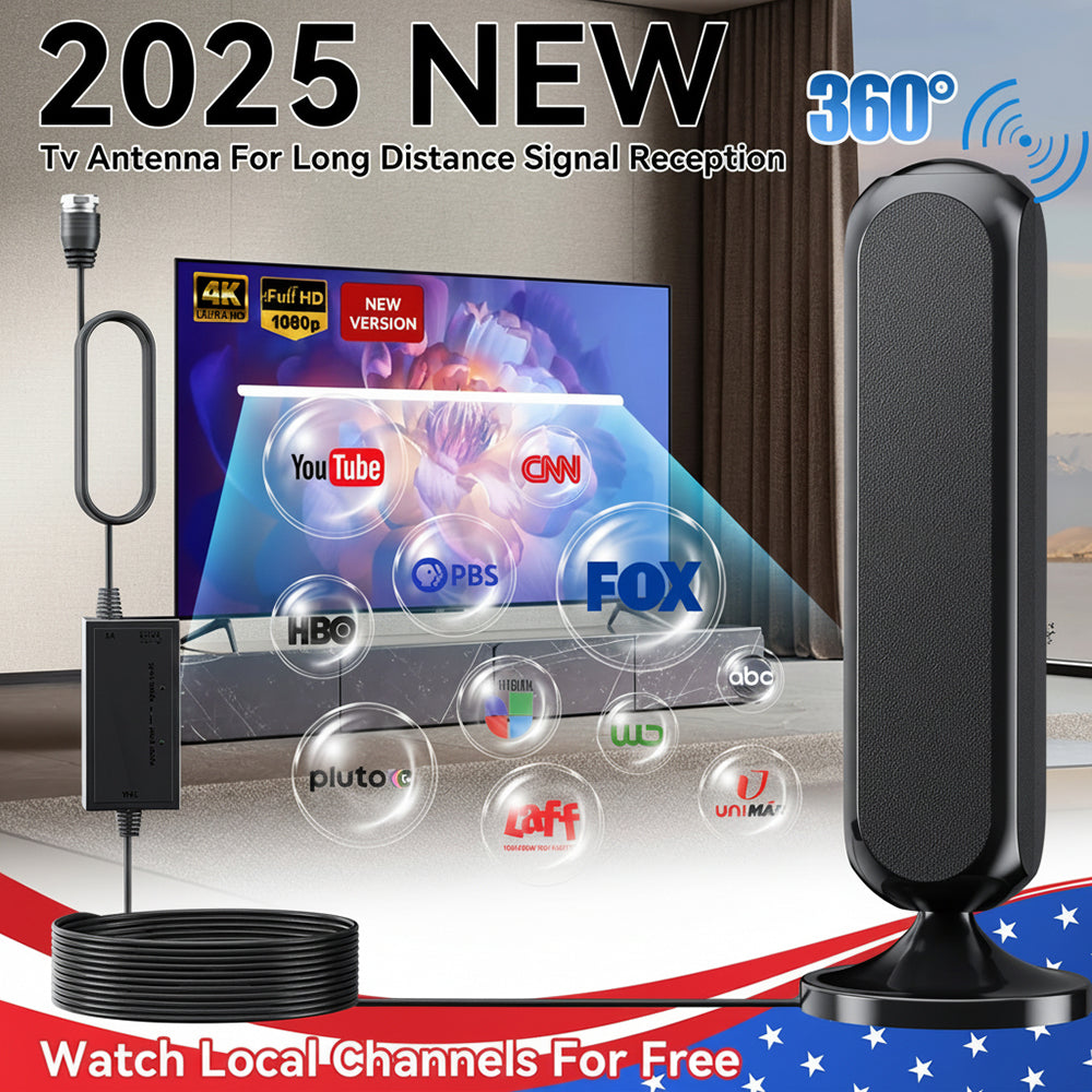 TV Antenna Indoor Digital HD 4K Signal Amplifier Long Range