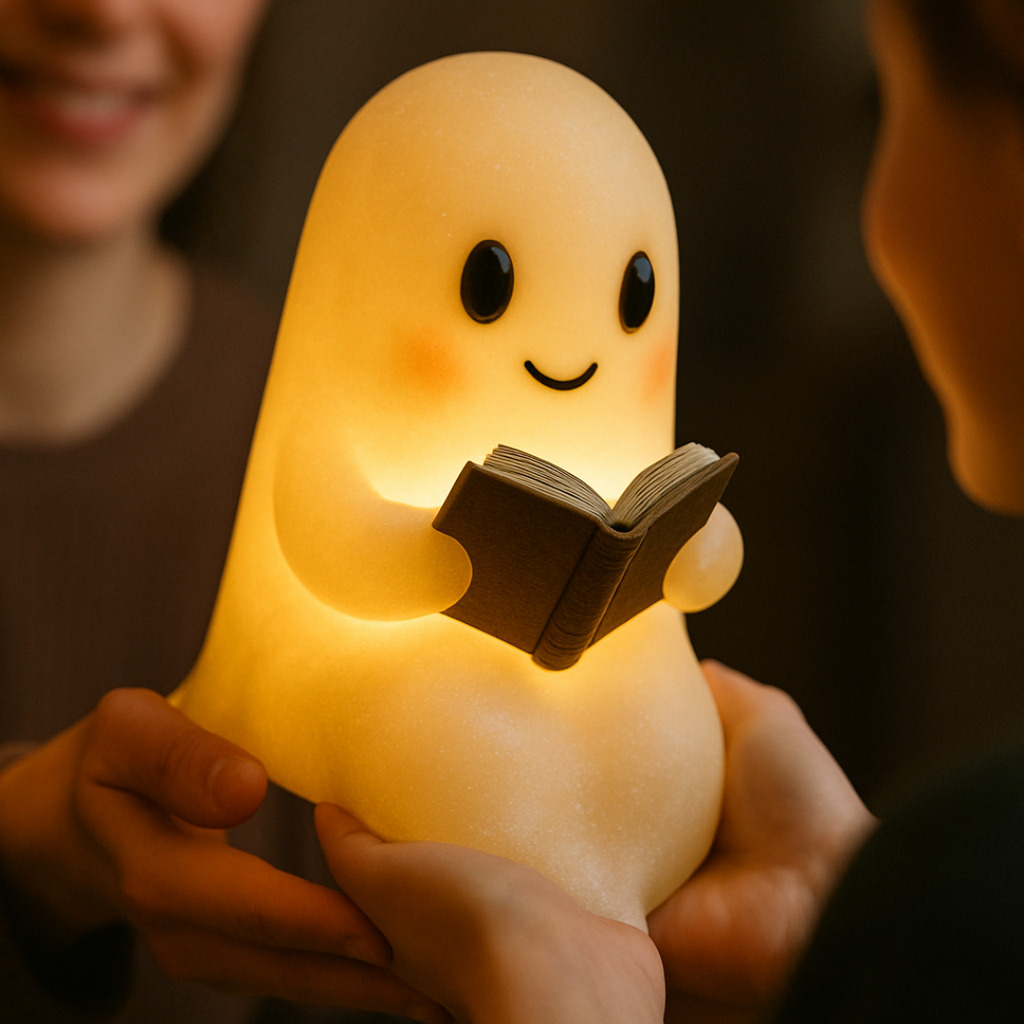 Table Lamp Ghost Night Light Warm LED Bedside Decor