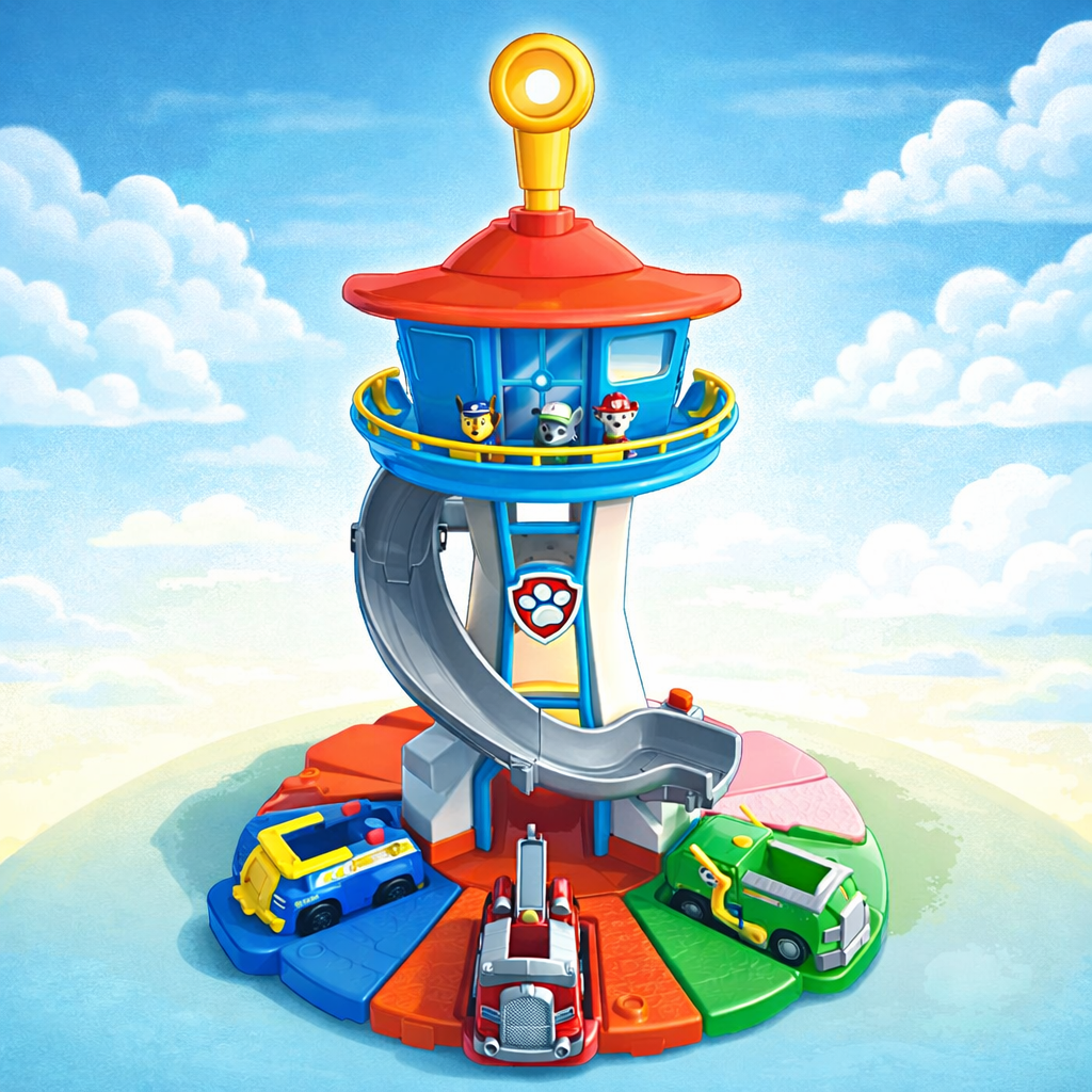 Toy Car Playset Slide Tower Racing Track Set