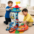 Toy Car Playset Slide Tower Racing Track Set