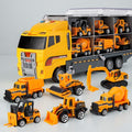 Toy Construction Vehicle Set Alloy Mini Truck Play Carrier Kit