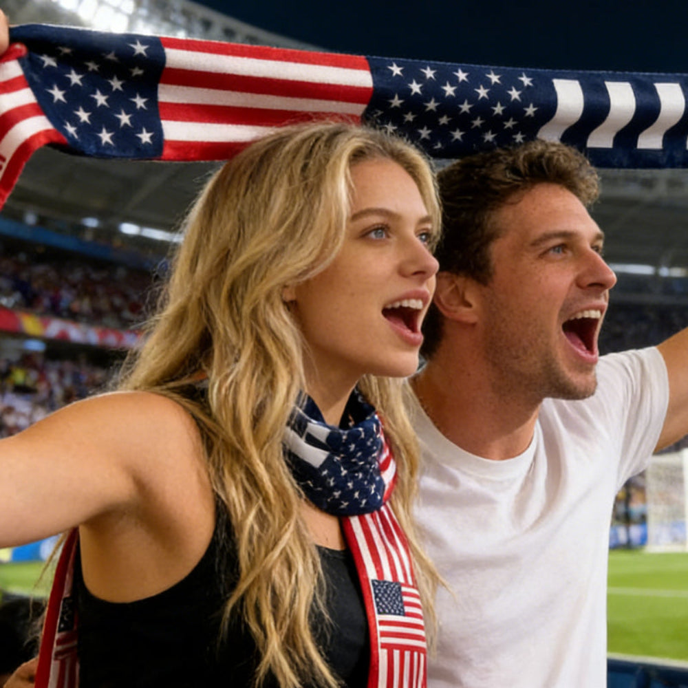 USA Flag Fan Scarf Soccer World Cup Match Day Support