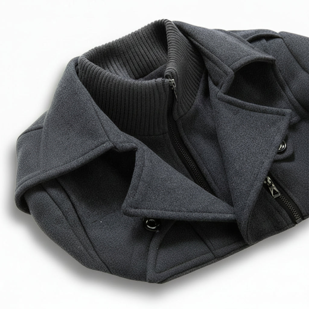 Men Winter Coat Blend Insulated Long Trench Jacket