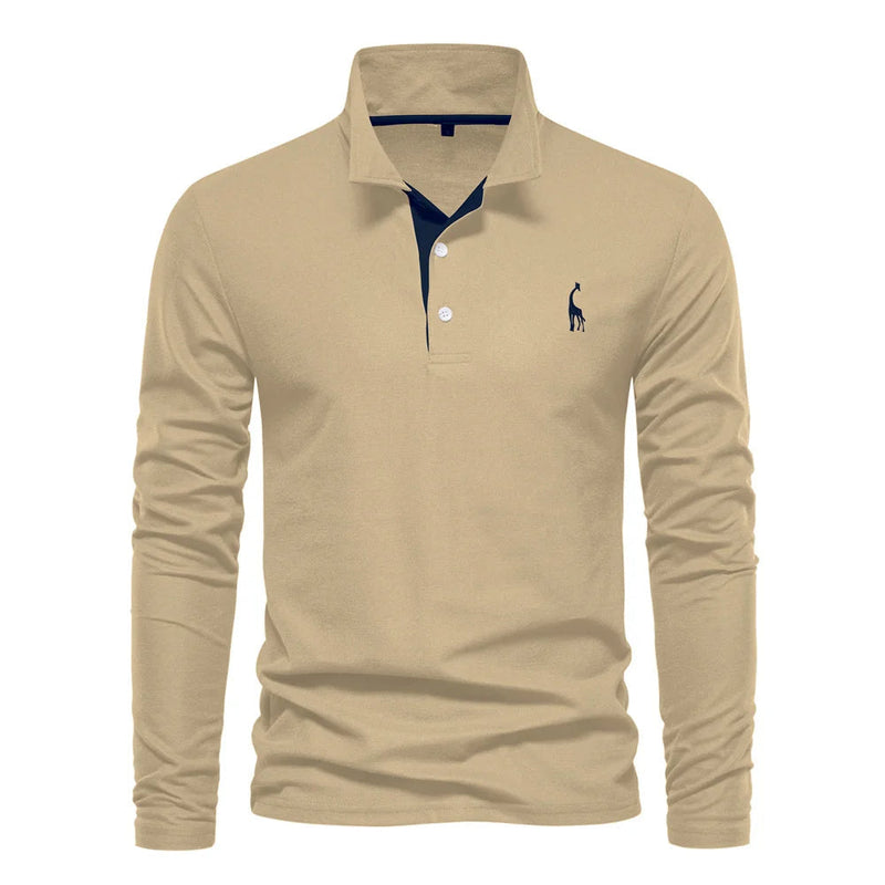 Men's Long Sleeve Polo Jumper - Stylish Button Placket, Classic Collar, Comfortable & Versatile Knitwear for Every Occasion