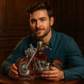 Whiskey Decanter Motorcycle Glass Bottle Bar Display