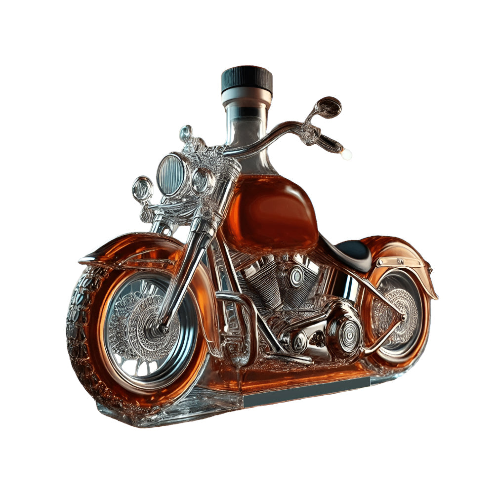 Whiskey Decanter Motorcycle Glass Bottle Bar Display