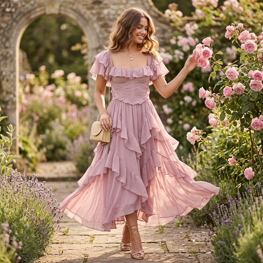 Women's Dress Off Shoulder Ruffle Party Maxi Dress