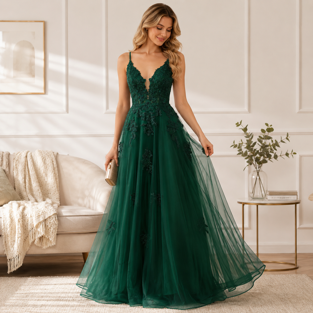 Women's Prom Dress Lace Up Formal Evening Gown