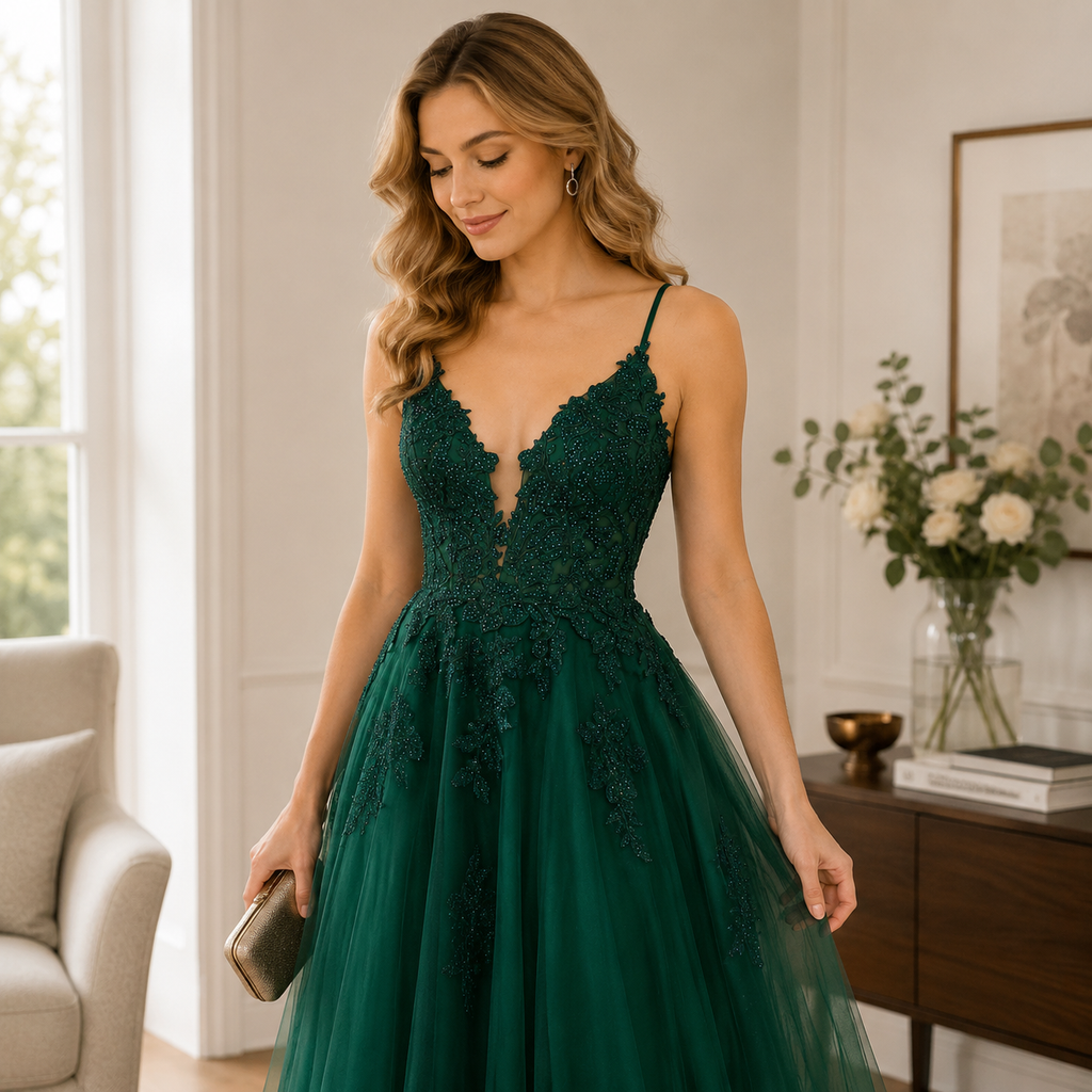 Women's Prom Dress Lace Up Formal Evening Gown