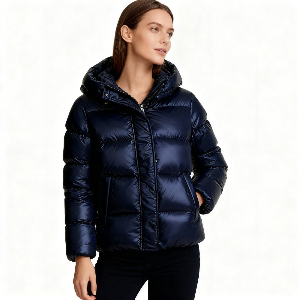 Women's Puffer Jacket Warm Insulated Hooded Winter Coat
