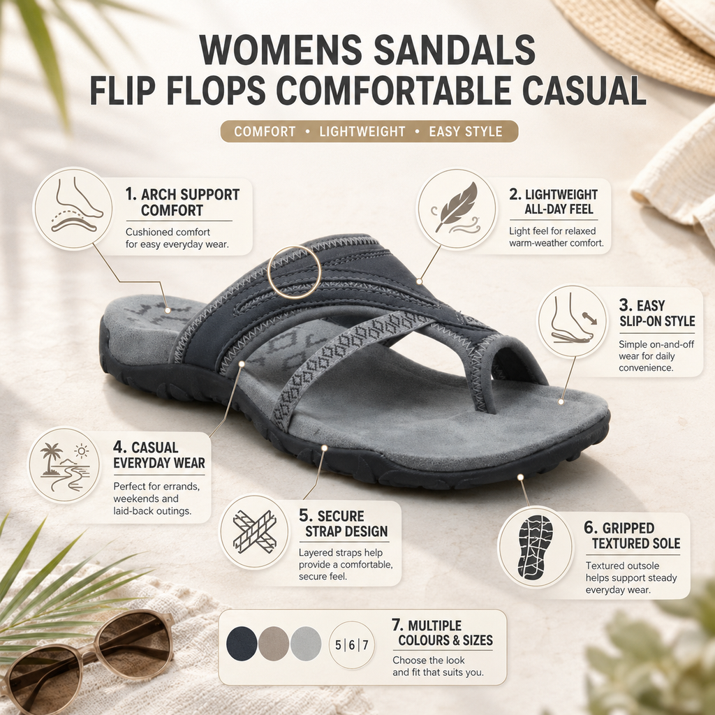 Womens Sandals Flip Flops Comfortable Casual