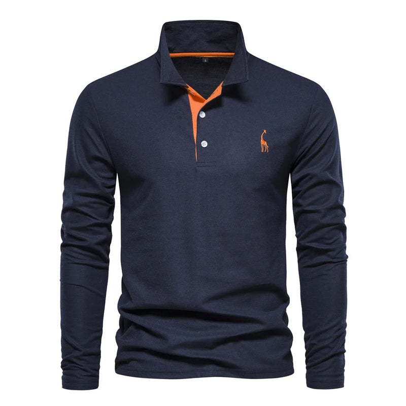 Men's Long Sleeve Polo Jumper - Stylish Button Placket, Classic Collar, Comfortable & Versatile Knitwear for Every Occasion