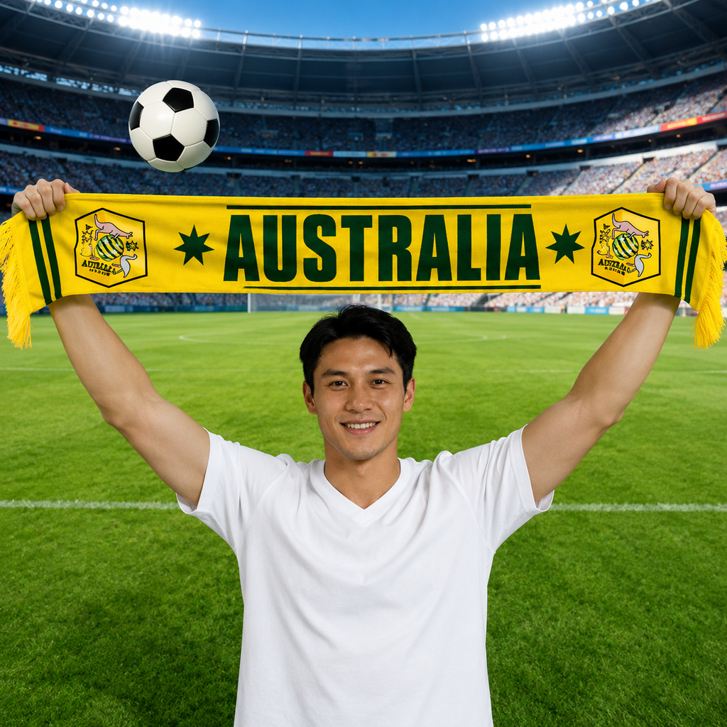 Australia Flag World Cup Soccer Fan Sports Scarf