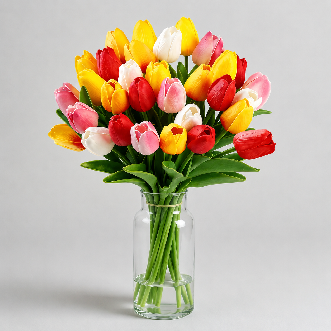 Mothers Day Artificial Flowers Tulip Bouquet Real Touch PU Stems