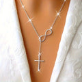 Necklace Cross Pendant Silver Vintage Mothers Day Gift