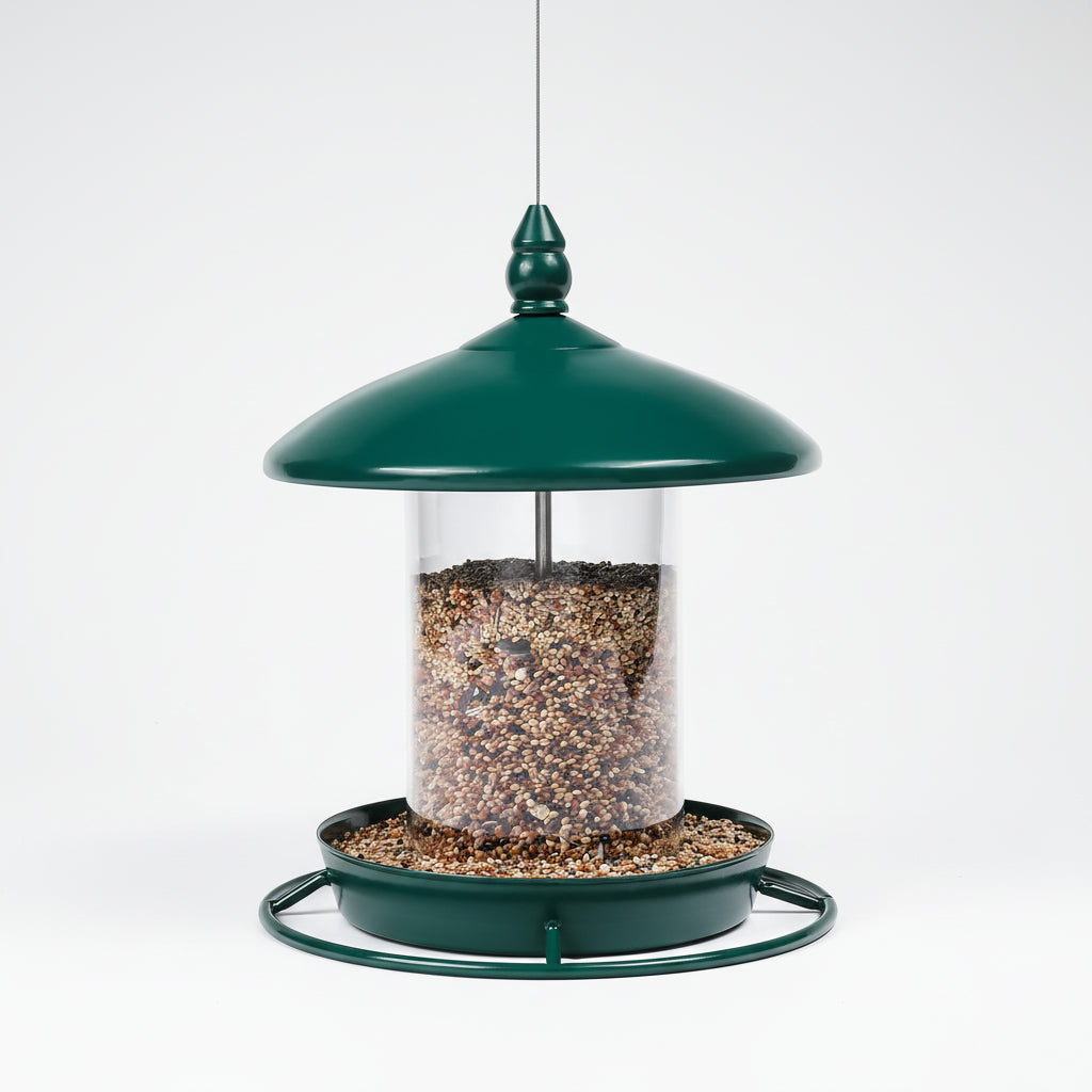Metal Bird Feeder 360 Degree Perch Easy Refilling Cleaning