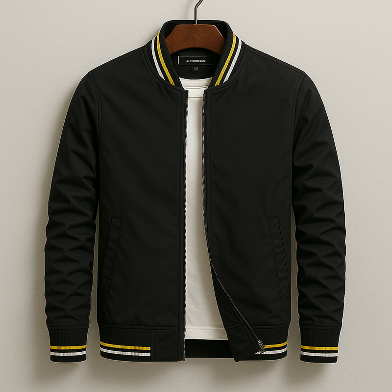 Men's Lightweight Zip-Up Bomber Jacket with Ribbed Trim - Stylish & Comfortable Outerwear for All Seasons