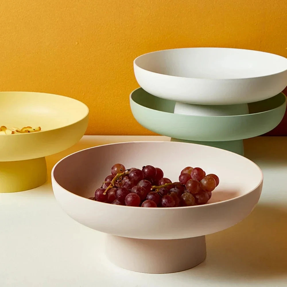 Table Fruit Bowl Pedestal Decorative Kitchen Counter Serving Bowl