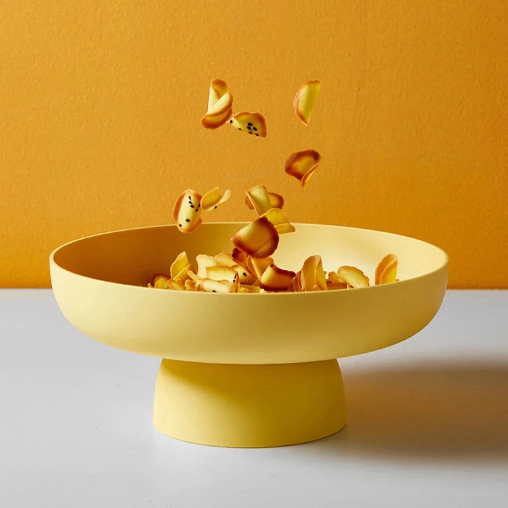 Table Fruit Bowl Pedestal Decorative Kitchen Counter Serving Bowl