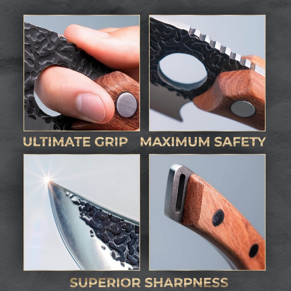 Precision Chef Knife Effortless Cutting Wooden Handle