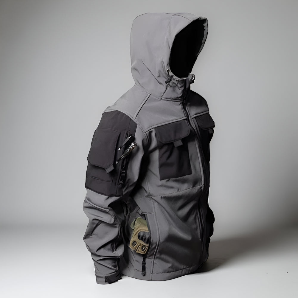 Men's Tactical Outdoor Jacket Pants Rugged Multi Pocket Hooded