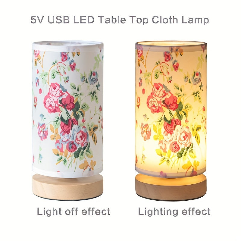 Modern Wooden Table Lamp | USB Powered Bedside Light