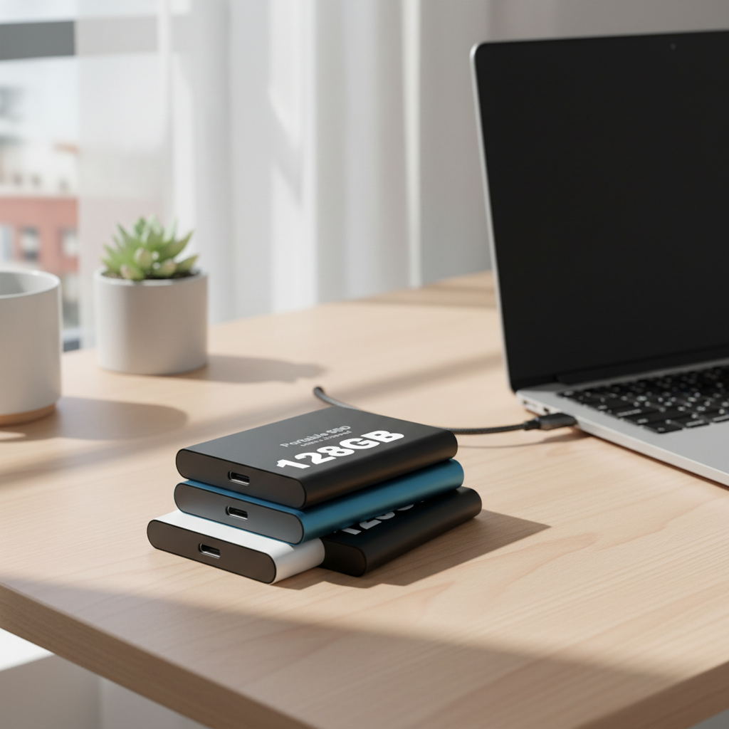 External Hard Drive Portable Ssd Compact Storage Device 128gb