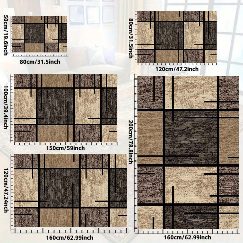Geometric Elegance Area Rug | Modern Washable Non-Slip Carpet