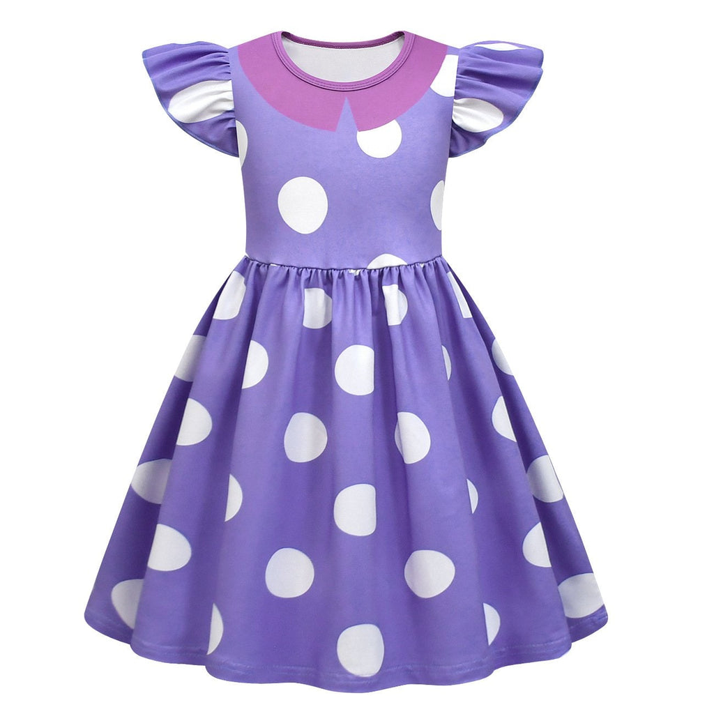 Kids Halloween Costume Dress Polka Dot Ruffle Party Outfit