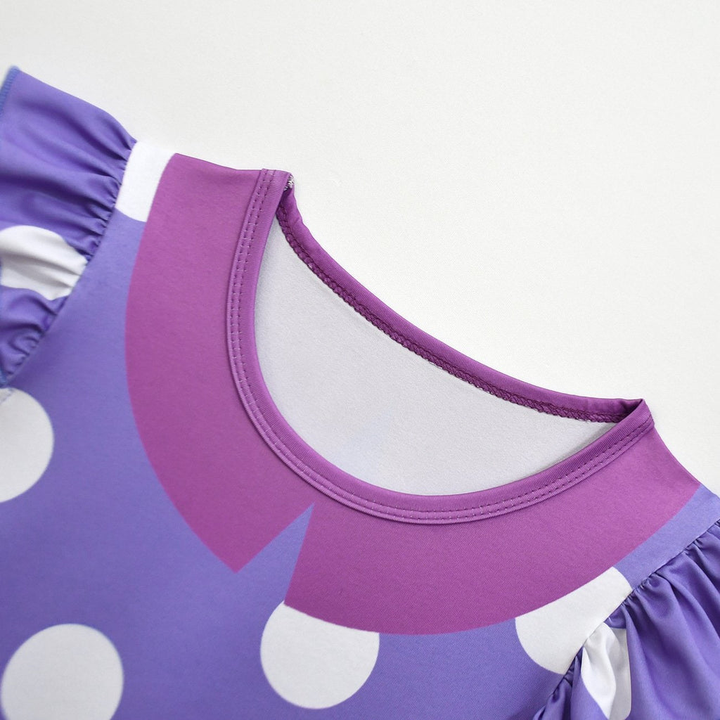 Kids Halloween Costume Dress Polka Dot Ruffle Party Outfit
