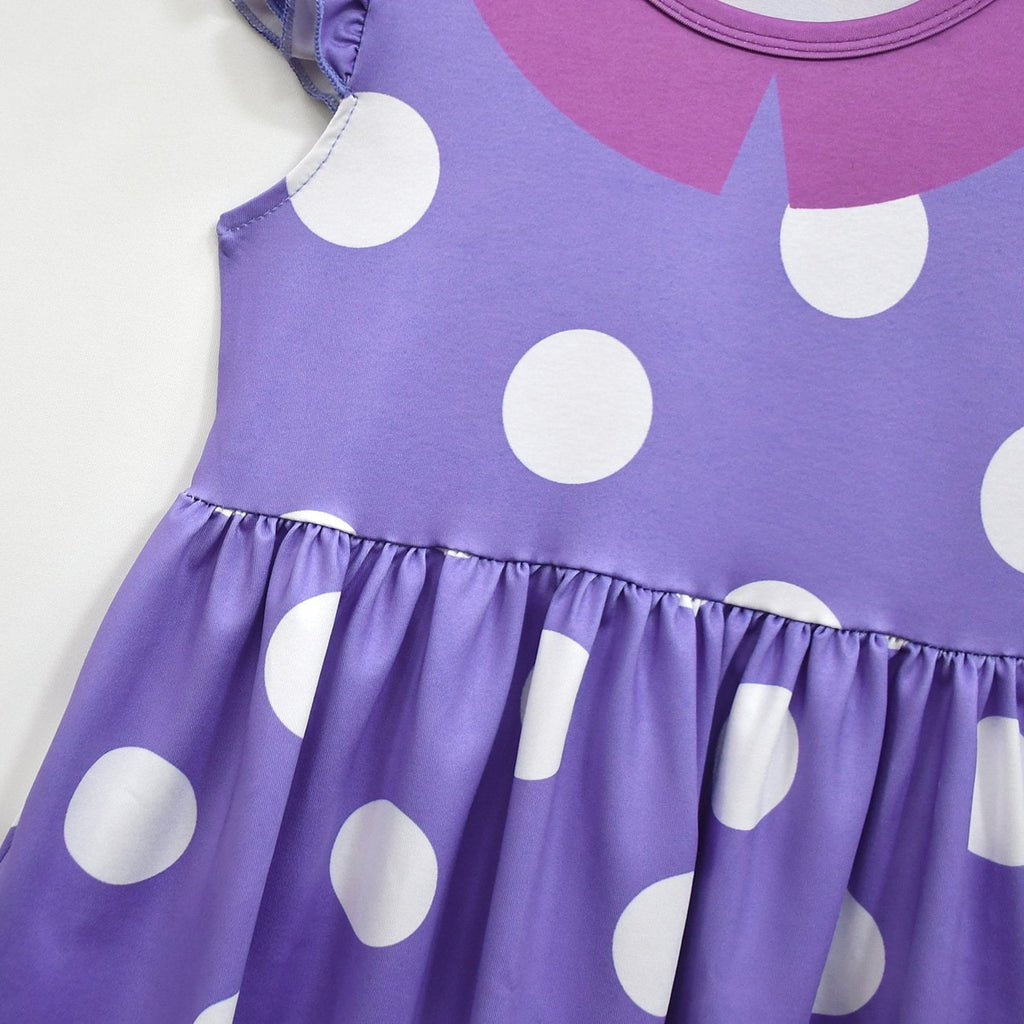 Kids Halloween Costume Dress Polka Dot Ruffle Party Outfit