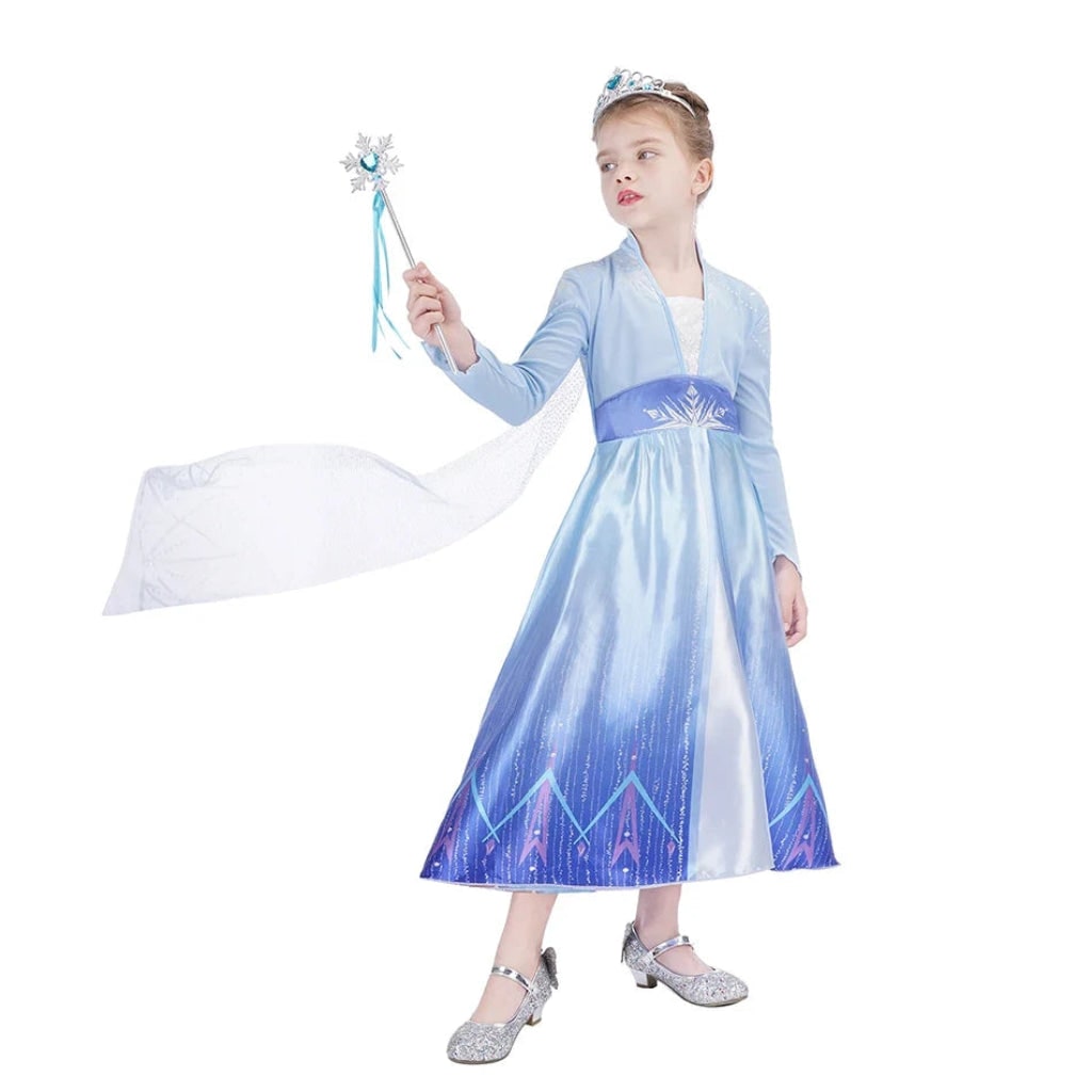Halloween Costumes Girls Ice Princess Dress Cape