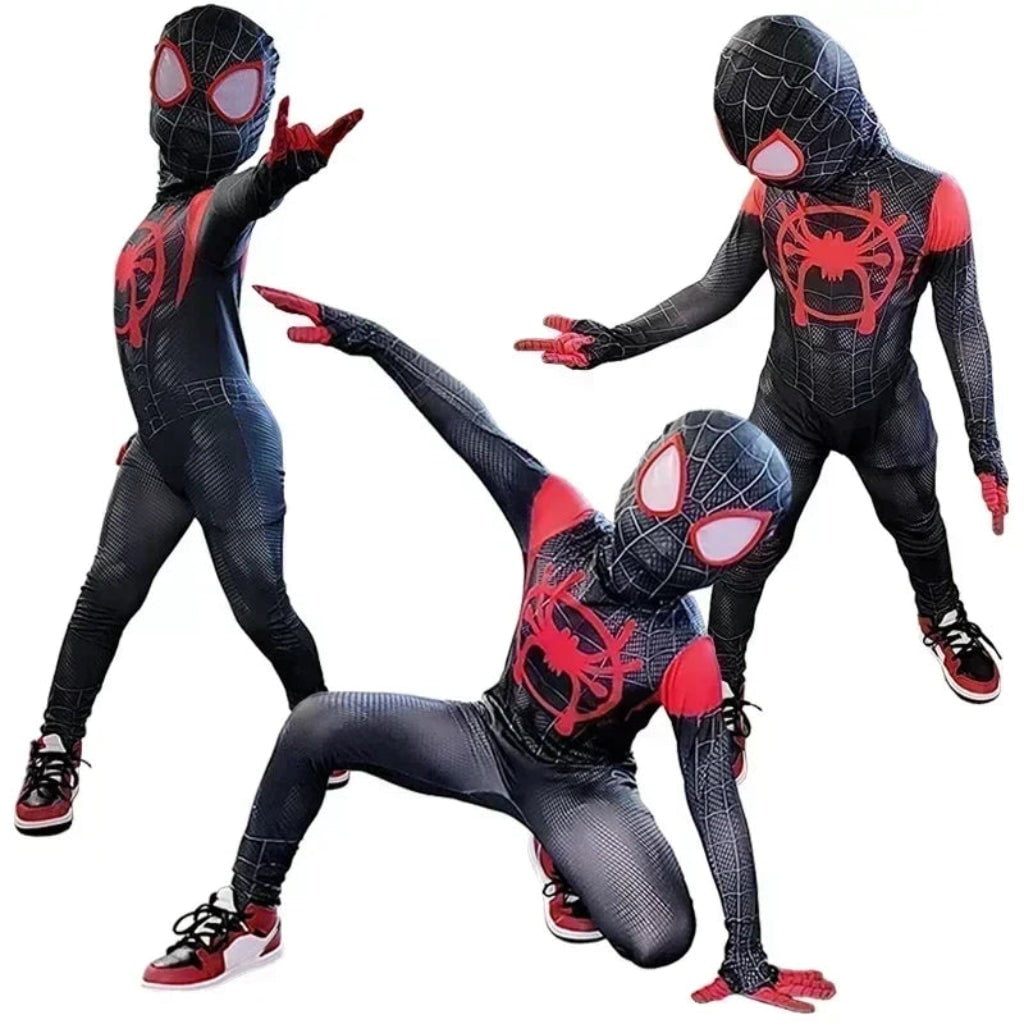 Halloween Costumes Kids Spider Hero Jumpsuit Mask Set