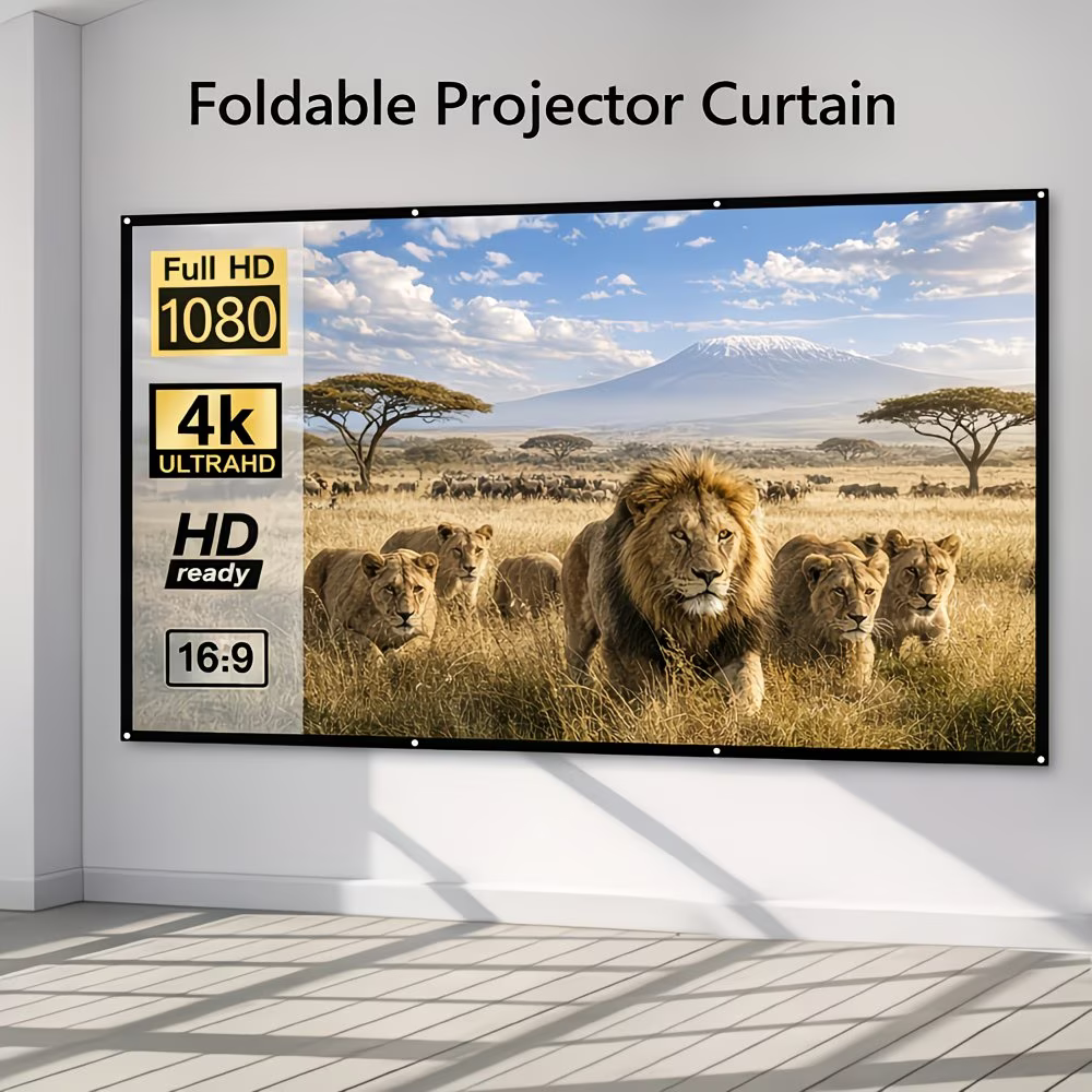 Portable 100 Inch Projector Screen Outdoor Movies Presentations