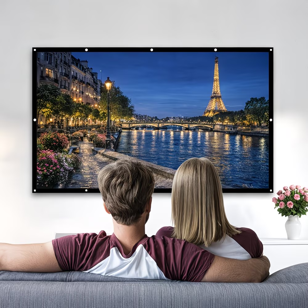Portable 100 Inch Projector Screen Outdoor Movies Presentations