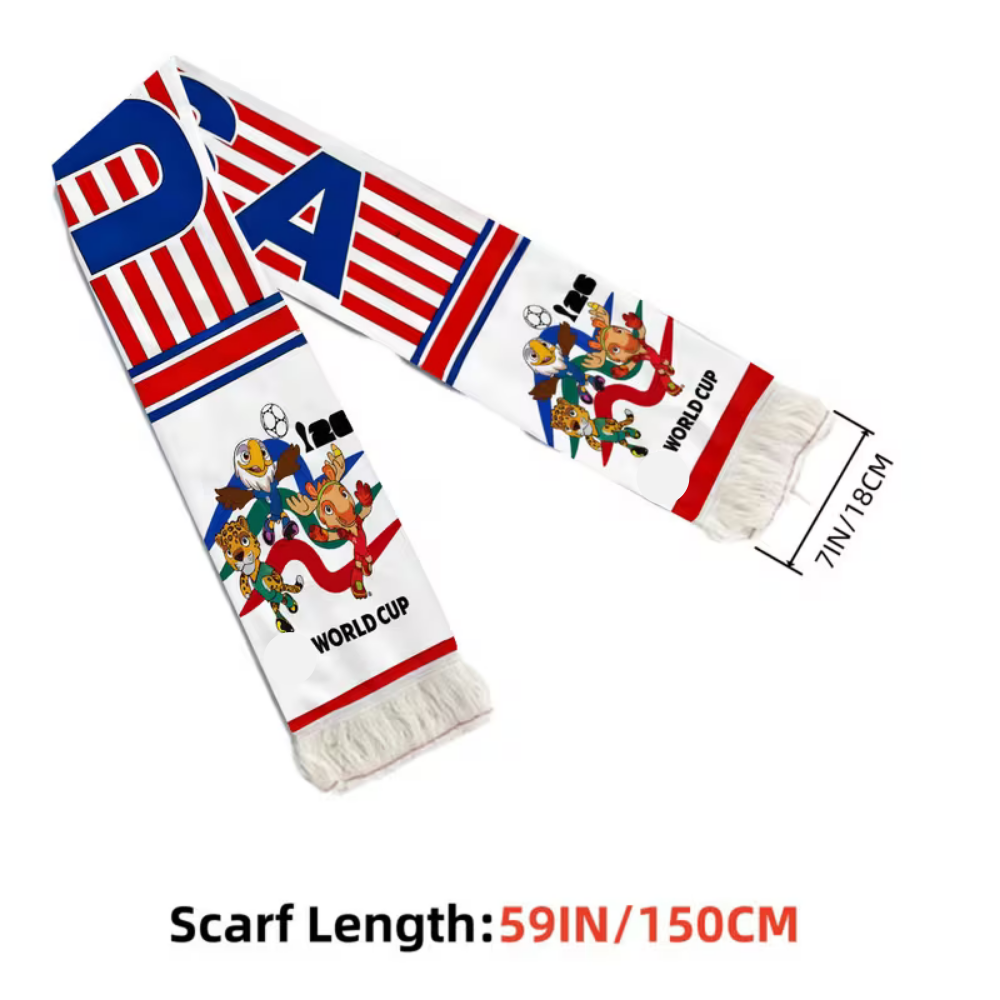 USA Flag Soccer Scarf World Cup Game Days Fan Support