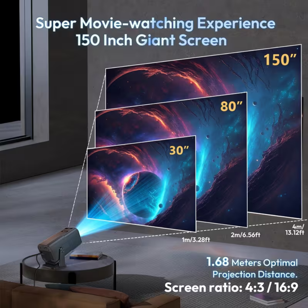 Smart Mini Projector 1080P Streaming Wireless Portable Home Theater