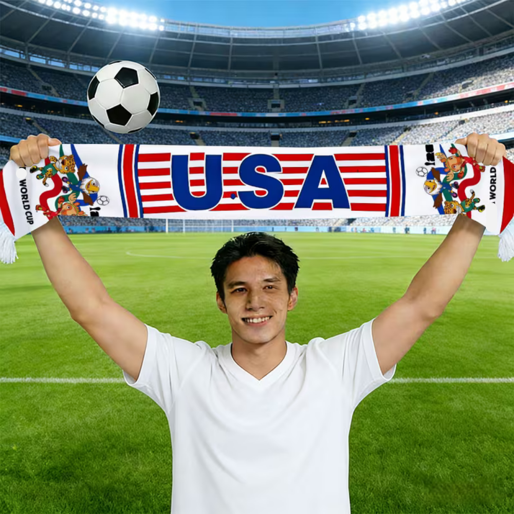 USA Flag Soccer Scarf World Cup Game Days Fan Support