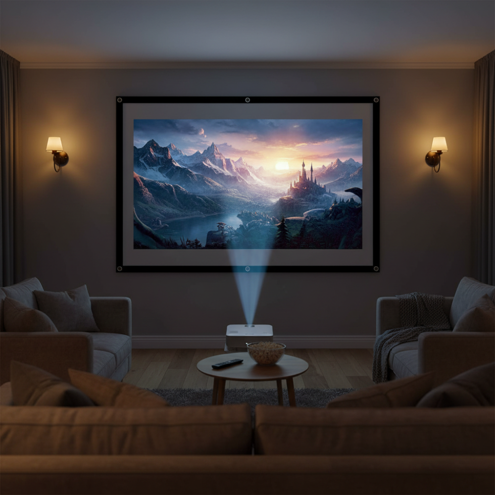 Portable 100 Inch Projector Screen Outdoor Movies Presentations