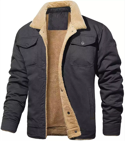 Men's Stylish Insulated Bomber Jacket with Button Front & Chest Pockets - Ideal for Casual Wear