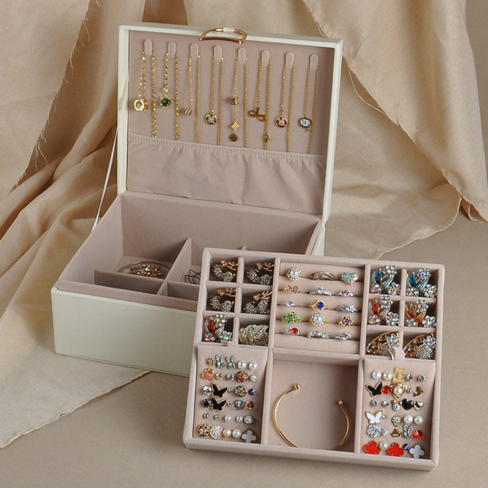 Jewelry Box Organizer Mothers Day 2 Layer Storage Case Tray