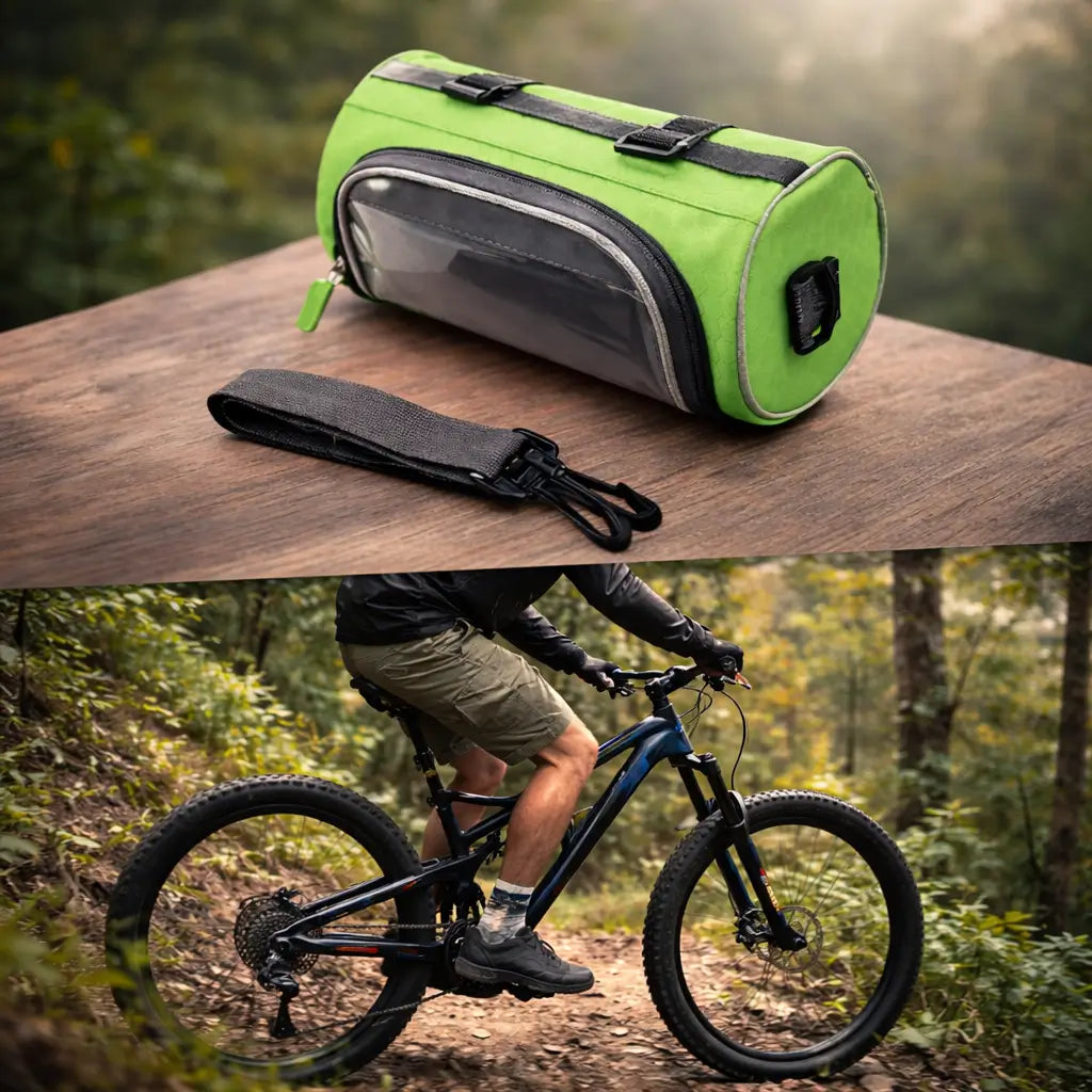 Bike Handlebar Bag Waterproof Phone Holder Touchscreen Storage