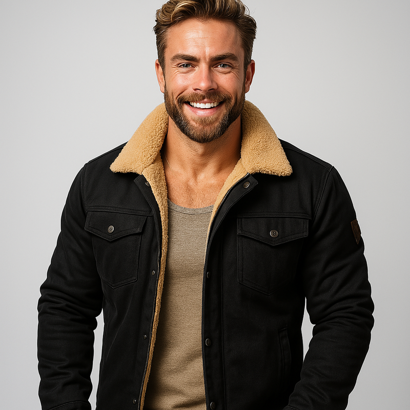 Men's Stylish Insulated Bomber Jacket with Button Front & Chest Pockets - Ideal for Casual Wear