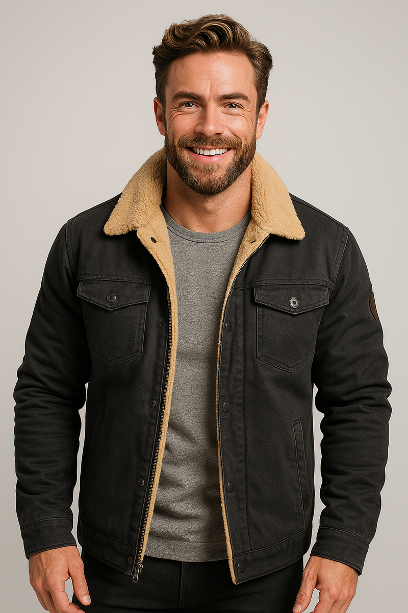 Men's Stylish Insulated Bomber Jacket with Button Front & Chest Pockets - Ideal for Casual Wear