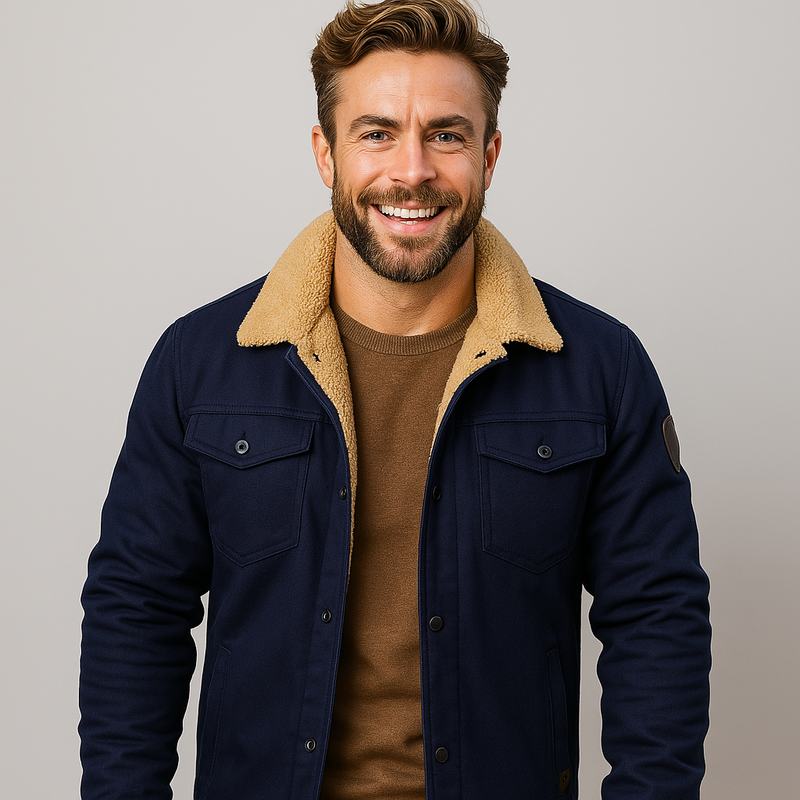 Men's Stylish Insulated Bomber Jacket with Button Front & Chest Pockets - Ideal for Casual Wear