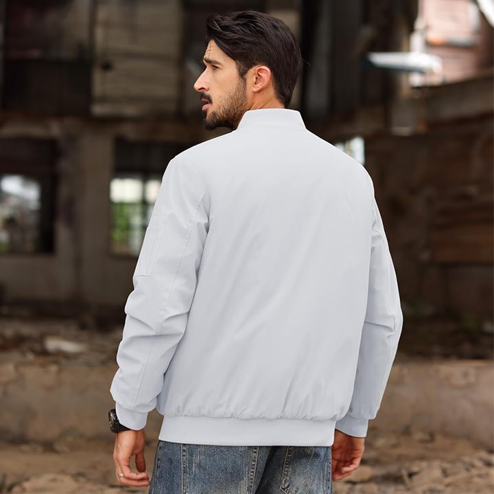Men's Lightweight Casual Zip-Up Bomber Jacket - Versatile Windbreaker for Everyday Style, Comfort & Outdoor Activities
