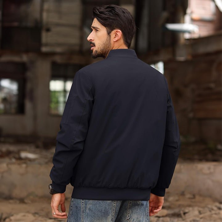 Men's Lightweight Casual Zip-Up Bomber Jacket - Versatile Windbreaker for Everyday Style, Comfort & Outdoor Activities
