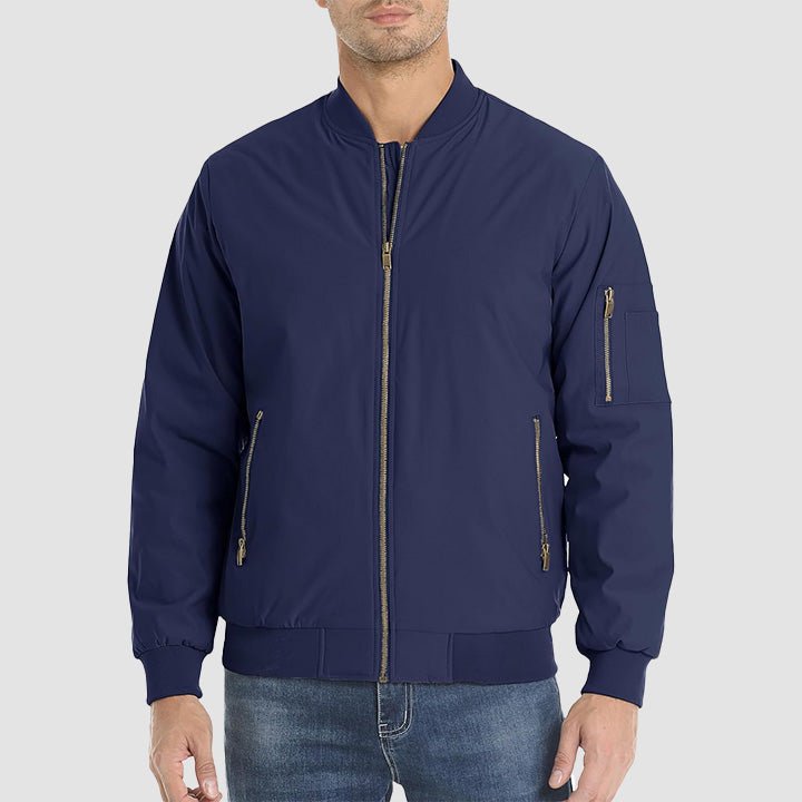 Men's Lightweight Casual Zip-Up Bomber Jacket - Versatile Windbreaker for Everyday Style, Comfort & Outdoor Activities