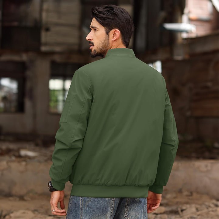 Men's Lightweight Casual Zip-Up Bomber Jacket - Versatile Windbreaker for Everyday Style, Comfort & Outdoor Activities